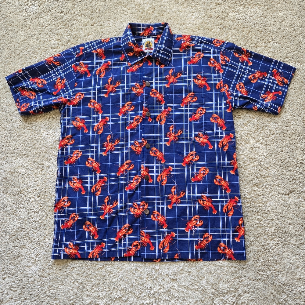 Max Boxxer lobster shirt blue havaiian mens M